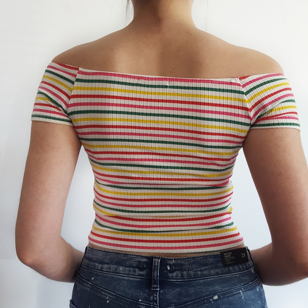 ▪︎Charlotte Russe▪︎Women's Ribbed Striped Top - Picture 5 of 5